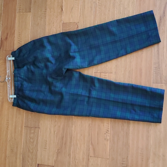 PENDLETON Wool Plaid Green Navy Blue Tartan Pants Size 18 - Picture 5 of 8